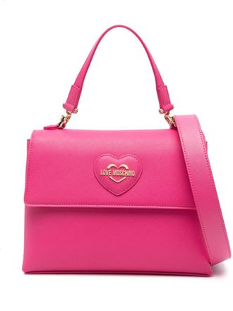 Love Moschino heart-patch logo-lettering tote bag - women - Polyurethane - OS - Pink
