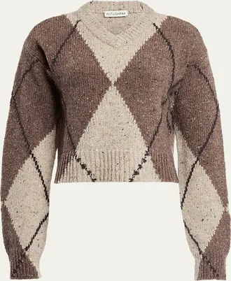 Altuzarra Parish Argyle V-Neck Sweater