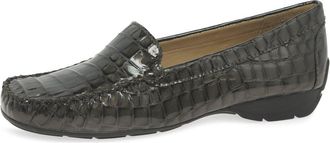 Charles Clinkard Maria LYA Sun II Womens Moccasins 4 UK Militar Croc Patent