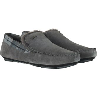 Barbour Monty Faux Fur Lined Slipper in Dk Grey Suede at Nordstrom, Size 8