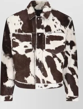 Represent long sleeve faux fur texture jacket