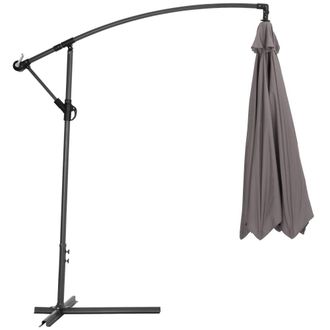 TecTake Sombrilla, metal revestido, 100% poli&eacute;ster, di&aacute;metro 3,5 m, gris