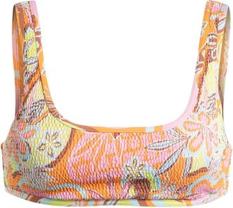 Roxy Bandeau-Bikini-Top ROXY Floraldelic, Damen, Gr. L, Cup B, orange (mock orange roxy delic), Obermaterial: 87% Nylon, 13% Elasthan;, Bikini-Oberteile Ba