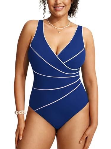 Delimira Femme Maillot de Bain Pièce Gainant pour Poitrine - Main Image