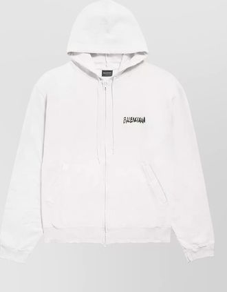 Balenciaga zip hoodie cotton sweatshirt destroyed look