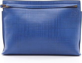 Loewe Blue Leather Clutch Bag Pouch (Pre-Owned)
