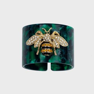 Joanna Buchanan Stripey bee resin napkin rings, set of four in Green at Nordstrom