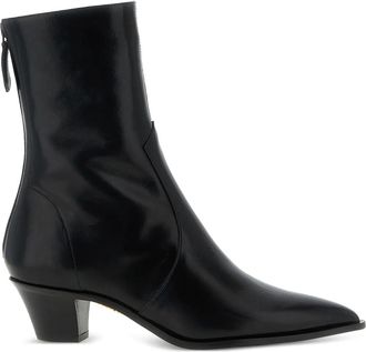 Aquazzura pointed-toe zip boots - women - Leather/Leather/Leather - 38.5 - Black