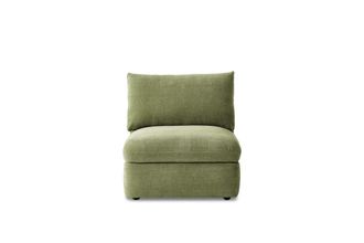 Castlery Ollie Storage Armless Sofa, (Greta) Moss, Removable Covers, Gaslift Storage for Living Room