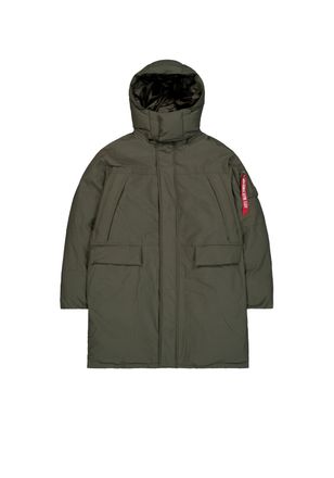 Alpha Industries Parka ALPHA INDUSTRIES Puffer Parka, Herren, Gr. XXL, gr&uuml;n (schwarz olive), Obermaterial: 60% Baumwolle, 40% Nylon, Futter: 100% Nylon, F&uuml;llung: 100% 