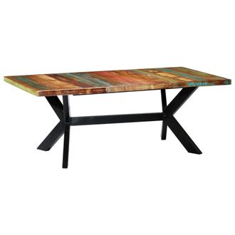 vidaXL Vidaxl - Mesa De Comedor Madera Maciza Reciclada 200x100x75 Cm