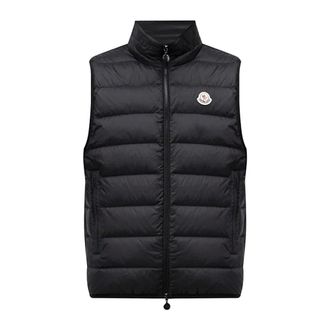 Moncler Vests, male, Black, Size: S Giacca