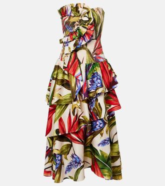 Farm Rio Vestido midi de algod&oacute;n floral