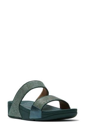 FitFlop Lulu ShimmerGlitz Slide Sandal in Deep Ocean at Nordstrom Rack, Size 9