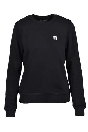 Karl Lagerfeld Black Cotton Recycled Polyester Mens Crewneck Sweatshirt