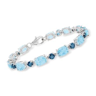 Ross-Simons London and Sky Blue Topaz Bracelet in Sterling Silver
