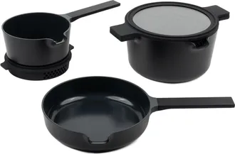 alva Neat 5-Piece Ceramic Nonstick Stackable Cookware Set, Induction & Oven Safe