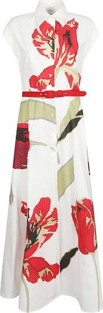 Sara Roka Jurken Fantasy - Dames - Shirt Kleedjes - Veelkleurig - XL - Katoen - Kleedjes