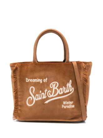 MC2 Saint Barth Colette fringed embroidered tote bag - Marrone