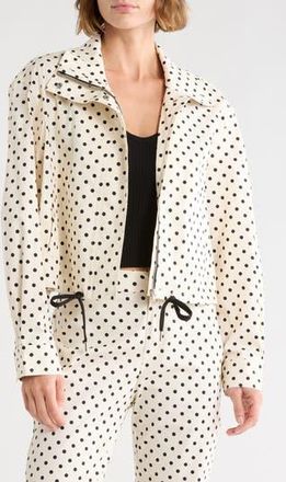 Current Elliott Stand Collar Jacket in White Black Polka Dot at Nordstrom Rack, Size X-Small