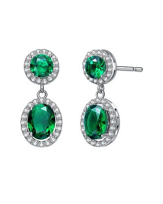 Genevive Silver Cz Earrings
