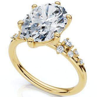 Pompeii3 3 1/10Ct Doris Oval Diamond Engagement Ring 14k Gold Lab Grown