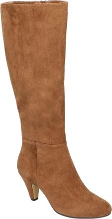 Bella Vita Corinne Womens Brown Faux Suede Round Toe Mid-Calf Boots LION671