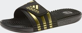 adidas Badesandale ADIDAS SPORTSWEAR ADISSAGE BADESCHLAPPEN, Gr. 40,5, gold (core schwarz, gold metallic, core schwarz), Synthetik, gl&auml;nzend, Schuhe Badesand