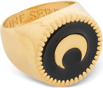 Marine Serre Anello con logo - Oro