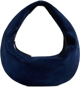 Khaite Medium Olivia Suede Hobo Bag in Midnight Navy at Nordstrom