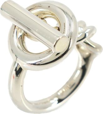 Herm&egrave;s Silver Silver 925 Band Ring (Pre-Owned)