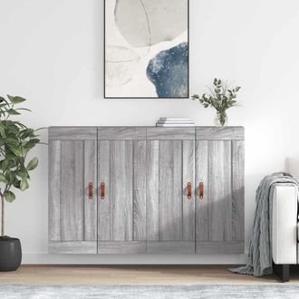 vidaXL Armarios De Pared 2 Uds Madera De Ingenier&iacute;a Gris Sonoma Vidaxl