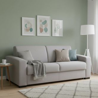 Dmora Sofa Cama Daaze, Sof&aacute; De 2 Plazas, 100% Made In Italy, Sof&aacute; De Sal&oacute;n Con Apertura Giratoria, En Tela Acolchada, Con Reposabrazos Est&aacute;ndar, Cm 180x95h9
