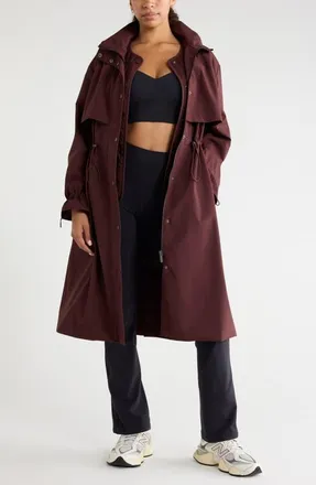 Zella 3-in-1 Trench Coat in Brown Ristretto at Nordstrom, Size Xx-Large