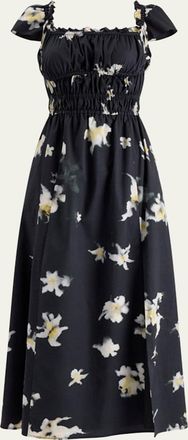 Altuzarra Lily Floral Smocked Midi Dress