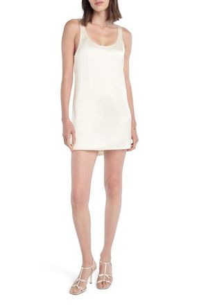 Favorite Daughter The Getting Ready Sleeveless Satin Minidress in Ivory at Nordstrom, Size X-Large