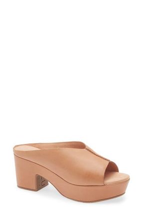 Chocolat Blu Gito Platform Slide Sandal in Camel Leather at Nordstrom, Size 7.5