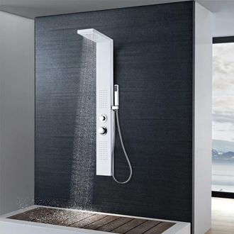 vidaXL Sistema De Panel De Ducha Aluminio Blanco Mate Vidaxl