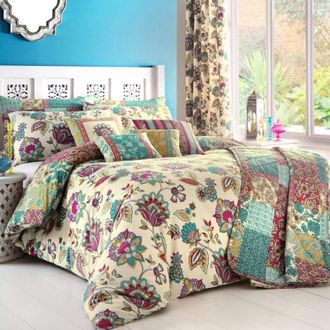 Dreams & Drapes Dreams&drapes - Sogni n Tende Doppia Marinelli Teal Parure con Federe, Turchese