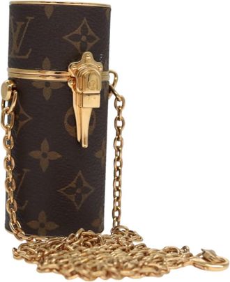 Louis Vuitton Lipstick Brown Canvas Clutch Bag (Pre-Owned)