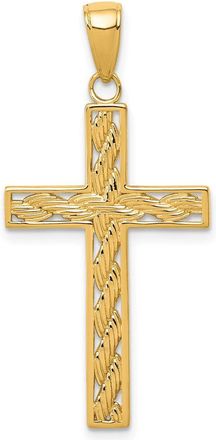 Diamond2Deal 10k Yellow Gold Rope Cross Pendant