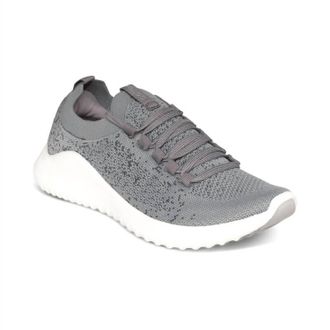 Aetrex Womens Carly Lace Sneaker In Gray