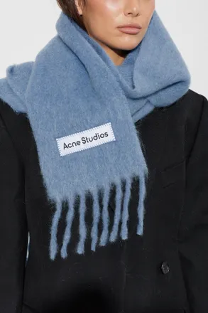 Acne Studios Scarf With Fringes, Unisex, Blue