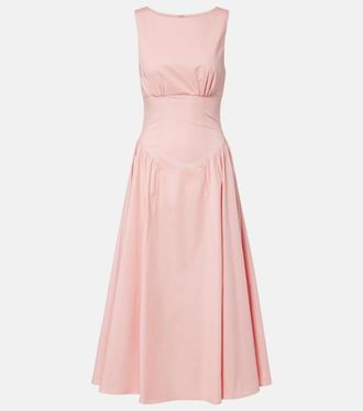 Staud Gwen cotton poplin midi dress