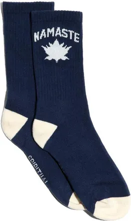 Spiritual Gangster Lotus Crew Socks in Indigo at Nordstrom