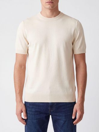 HUGO BOSS Maglia girocollo in pura lana vergine a maniche corte
