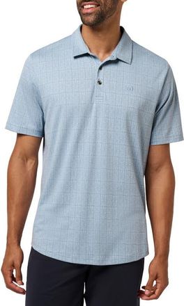 Travis Mathew Cabana Floral Jacquard Polo in Ash Blue at Nordstrom, Size Xx-Large