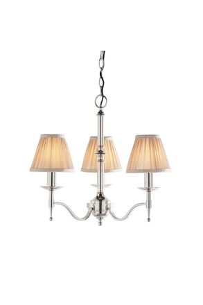 Netlighting Stanford 3 Light Multi Arm Ceiling Pendant Chandelier Polished Nickel E14