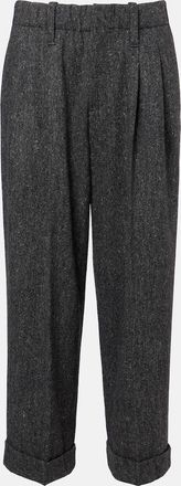 Brunello Cucinelli Pleated wool-blend tapered pants
