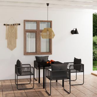 vidaXL Juego De Comedor Para Jard&iacute;n 5 Piezas Negro Vidaxl